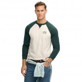 тениска,мъжки,тениски,дамски,тениски,superdry,vintage,athletic,baseball,long,sleeve,t,shirt,green,white,(white,sand,enamel,green)