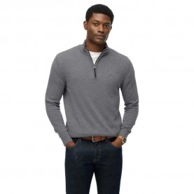 блуза,мъжки,пуловери,superdry,wool,blend,half,zip,sweater,blue,grey,marl