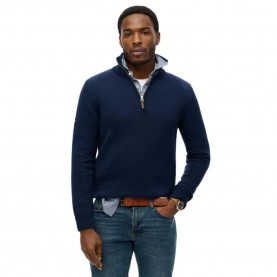 блуза,мъжки,пуловери,superdry,classics,henley,knit,sweater,indigo,blue,marl,(blue)