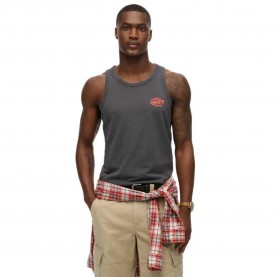 Тениска Superdry Contrast Script sleeveless T-shirt - Grey (Charcoal) тениска,мъжки,тениски,superdry,contrast,script,sleeveless,t,shirt,grey,(charcoal)