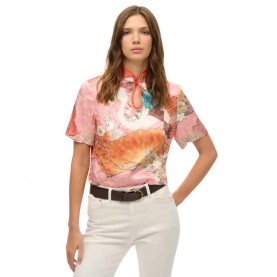 тениска,дамски,тениски,superdry,mandarin,jacquard,short,sleeve,t,shirt,kam,coral,(pink)