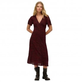 рокля,дамски,поли,и,рокли,superdry,print,button,tea,short,sleeve,midi,dress,red,hearts,(red)