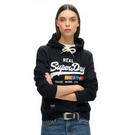 Суичър Superdry Vintage Logo Pop Entry hoodie - Black (Black) суичър,дамски,блузи,superdry,vintage,logo,pop,entry,hoodie,black,(black)
