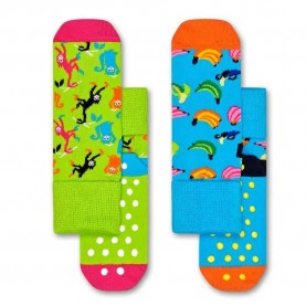 чорапи,детски,чорапи,happy,socks,banana,anti,slip,socks,2,pairs,multicolor,(green,blue)
