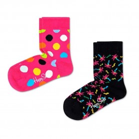 чорапи,детски,чорапи,happy,socks,big,dot,socks,2,pairs,multicolor,(black,pink)
