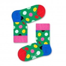 чорапи,детски,чорапи,happy,socks,big,green,dot,socks,multicolor,(green)
