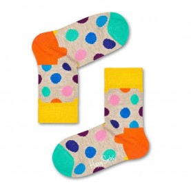 чорапи,детски,чорапи,happy,socks,big,pink,dot,socks,multicolor,(beige)