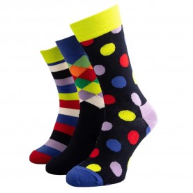 чорапи,мъжки,чорапи,happy,socks,blue,big,dot,long,socks,3,pairs,multicolor