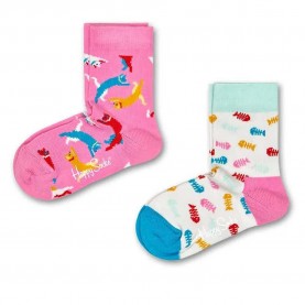 чорапи,детски,чорапи,happy,socks,cat,socks,2,pairs,multicolor,(white,pink)