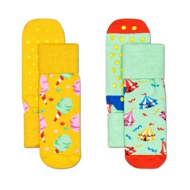 чорапи,детски,чорапи,happy,socks,circus,anti,slip,socks,2,pairs,multicolor,(green,yellow)