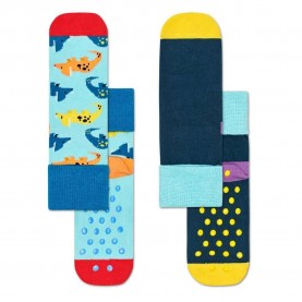 чорапи,детски,чорапи,happy,socks,dinosaur,anti,slip,socks,2,pairs,multicolor,(blue)