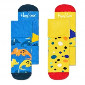 чорапи,детски,чорапи,happy,socks,dinosaur,terry,socks,2,pairs,multicolor,(yellow,blue)