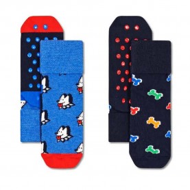 чорапи,детски,чорапи,happy,socks,dog,&,dog,bone,anti,slip,socks,2,pairs,multicolor,(blue)