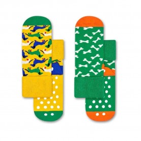 чорапи,детски,чорапи,happy,socks,dog,anti,slip,socks,2,pairs,multicolor,(green,yellow)