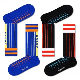 чорапи,мъжки,чорапи,happy,socks,grid,stripe,crew,long,socks,2,pairs,multicolor,(blue,black)