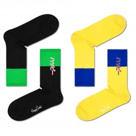 чорапи,мъжки,чорапи,happy,socks,happy,neo,3,4,long,socks,2,pairs,multicolor,(yellow,black)