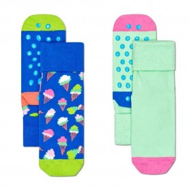 детски,чорапи,детски,чорапи,happy,socks,ice,cream,anti,slip,kids,socks,2,pairs,multicolor,(green,blue)