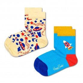 чорапи,детски,чорапи,happy,socks,into,space,socks,2,pairs,multicolor,(beige,blue)