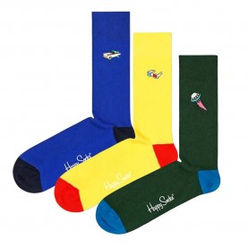 чорапи,мъжки,чорапи,happy,socks,long,socks,3,pairs,green,yellow,blue,(multicolor)