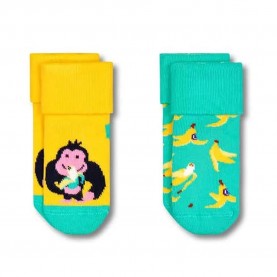 чорапи,детски,чорапи,happy,socks,monkey,&,banana,terry,socks,2,pairs,multicolor,(yellow,blue)