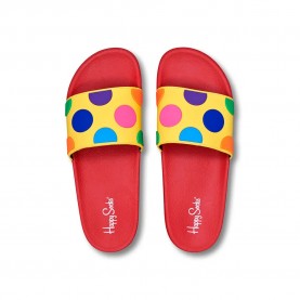 джапанки,мъжки,джапанки,и,чехли,happy,socks,pool,slider,big,dot,flip,flops,multicolor,(pink)