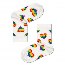 Чорапи Happy socks Pride Smiling Heart socks - White (Multicolor) чорапи,детски,чорапи,happy,socks,pride,smiling,heart,socks,white,(multicolor)