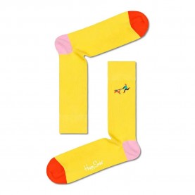 чорапи,мъжки,чорапи,happy,socks,ribbed,embroidery,run,the,dog,long,socks,multicolor,(yellow)
