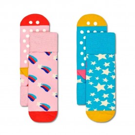 чорапи,детски,чорапи,happy,socks,shooting,star,anti,slip,socks,2,pairs,multicolor,(blue,pink)