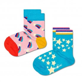 чорапи,детски,чорапи,happy,socks,shooting,star,socks,2,pairs,blue,pink,(multicolor)