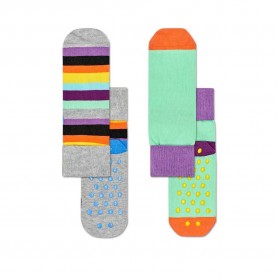 чорапи,детски,чорапи,happy,socks,stripe,anti,slip,socks,2,pairs,multicolor