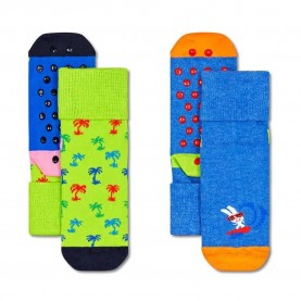 чорапи,детски,чорапи,happy,socks,surfers,paradise,anti,slip,socks,2,pairs,multicolor,(green,blue)