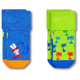 чорапи,детски,чорапи,happy,socks,surfers,paradise,terry,socks,2,pairs,multicolor,(green,blue)