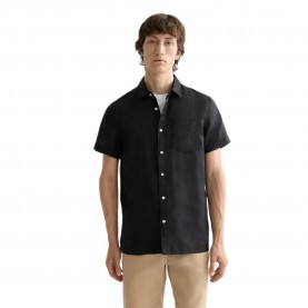 риза,с,къс,ръкав,дамски,ризи,мъжки,ризи,scotch,&,soda,core,linen,short,sleeve,shirt,black,(black)