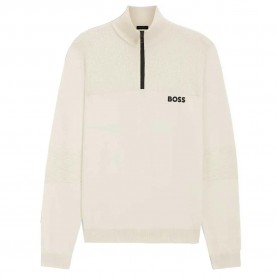 Блуза BOSS Hydro 1 10271680 01 half zip sweater - Beige (Open White 131) блуза,мъжки,пуловери,boss,hydro,1,10271680,01,half,zip,sweater,beige,(open,white,131)