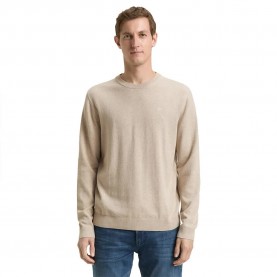 блуза,мъжки,пуловери,tom,tailor,1039805,basic,sweater,beige,(cashew,beige,melange)
