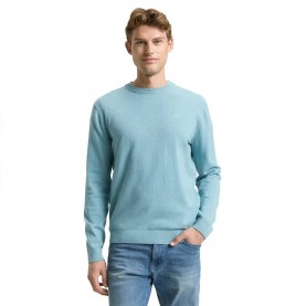 блуза,мъжки,пуловери,tom,tailor,1039805,basic,sweater,blue,(tourmaline,melange)