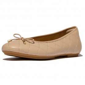 обувки,дамски,обувки,fitflop,delicato,bow,quilted,leather,ballet,pumps,classic,beige
