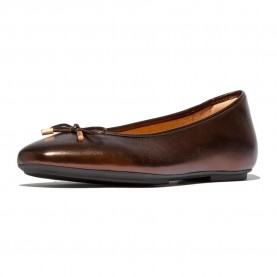 обувки,дамски,обувки,fitflop,delicato,bow,soft,metallic,ballet,pumps,metallic,chocolate,brown