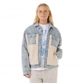 яке,дамски,якета,и,палта,rip,curl,cruisinsherpa,denim,jacket,blue,(washed,blue)