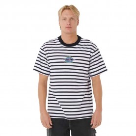 Тениска Rip curl Raw Energy Stripey short sleeve T-shirt - White (Black / White) тениска,мъжки,тениски,rip,curl,raw,energy,stripey,short,sleeve,t,shirt,white,(black,white)