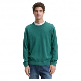 блуза,мъжки,пуловери,tom,tailor,1039810,basic,knit,sweater,green,(jasper,green,melange)