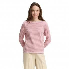Блуза Tom tailor 1047681 sweater - Pink (Rose Bubble Knit Stripe) блуза,мъжки,пуловери,дамски,пуловери,tom,tailor,1047681,sweater,pink,(rose,bubble,knit,stripe)