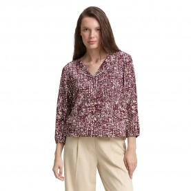 Tom tailor 1047574 3/4 sleeve blouse - Red (Dark Red Abstract Dot Design) дамски,блузи,tom,tailor,1047574,3,4,sleeve,blouse,red,(dark,red,abstract,dot,design)