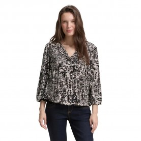 Tom tailor 1047574 3/4 sleeve blouse - Brown (Navy Abstract Dot Design) дамски,блузи,tom,tailor,1047574,3,4,sleeve,blouse,brown,(navy,abstract,dot,design)