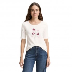 тениска,дамски,тениски,tom,tailor,basic,print,short,sleeve,t,shirt,off,white,(white)