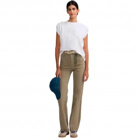 Панталони Silbon Buckle Detail pants - Beige (Dark Beige) панталони,дамски,панталони,silbon,buckle,detail,pants,beige,(dark,beige)