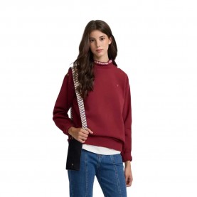 Блуза Silbon Ruffles sweatshirt - Red (Burgundy) блуза,дамски,блузи,silbon,ruffles,sweatshirt,red,(burgundy)