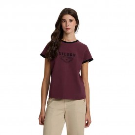 Тениска Silbon Varsity short sleeve T-shirt - Purple (Burgundy) тениска,мъжки,тениски,дамски,тениски,silbon,varsity,short,sleeve,t,shirt,purple,(burgundy)