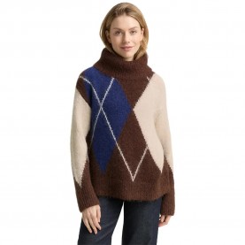 Блуза Tom tailor 1049143 sweater - Brown (Brown Blue Argyle Knit Dsign) блуза,мъжки,пуловери,дамски,пуловери,tom,tailor,1049143,sweater,brown,(brown,blue,argyle,knit,dsign)