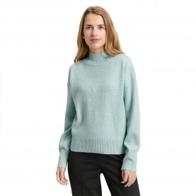 блуза,дамски,пуловери,дамски,плетени,дрехи,tom,tailor,1049190,sweater,blue,(white,moss,melange)